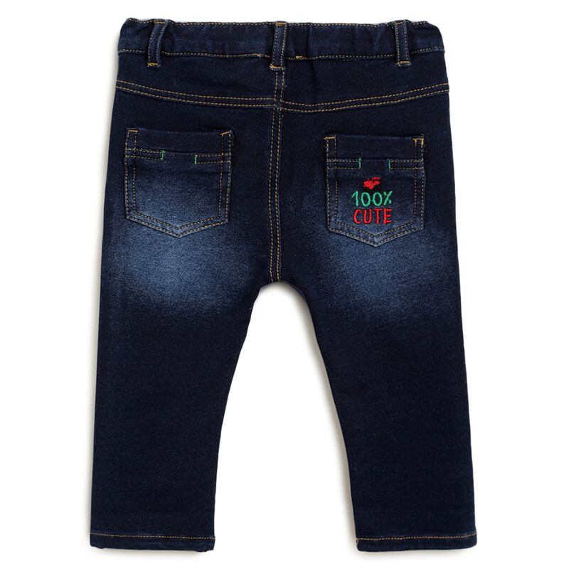 Boys Dark Blue Long Knitted Trousers image number null